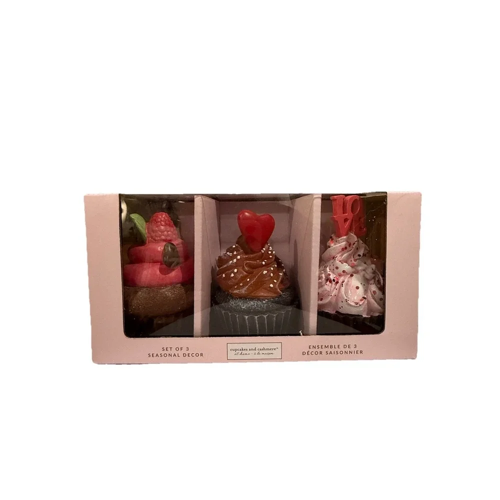 CUPCAKES AND CASHMERE SET OF 3 CHOCOLATE CUPCAKES